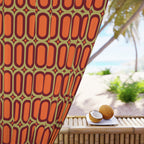 Retro Oval Things Pattern Blackout Window Curtain