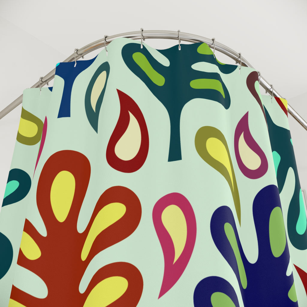 Psychedelic Organic Leaf Shower Curtain Gift: Maximalist Art for Vibrant Homes