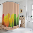 Ombre Autumn Forest Trees Shower Curtain Gift: Modern Fall for Artistic Homes