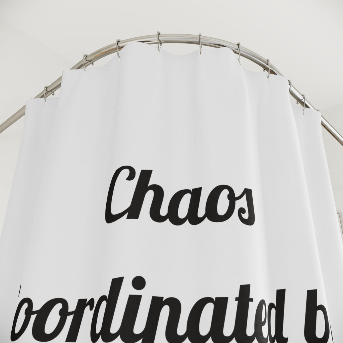 Chaos Coordinated by Snacks and Love Printed for Family Bathrooms shower curtain – original NewGiftDay design, view 2