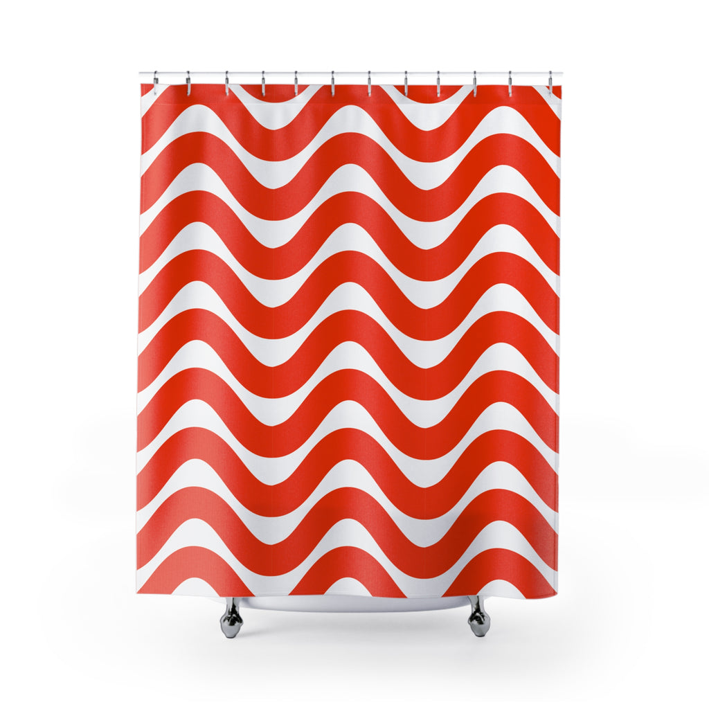 Classic Wavy Stripe Shower Curtain Gift: Retro Rhythm for Dynamic Homes