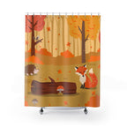 Whimsical Autumn Woodland Friends Shower Curtain Gift: Charming Fall for Animal Lovers