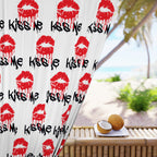 Bold Kiss Me Lip Patterned Blackout Window Curtain