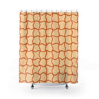 Terracotta Woven Grid Shower Curtain Gift: Warm Modernism for Soothing Spaces