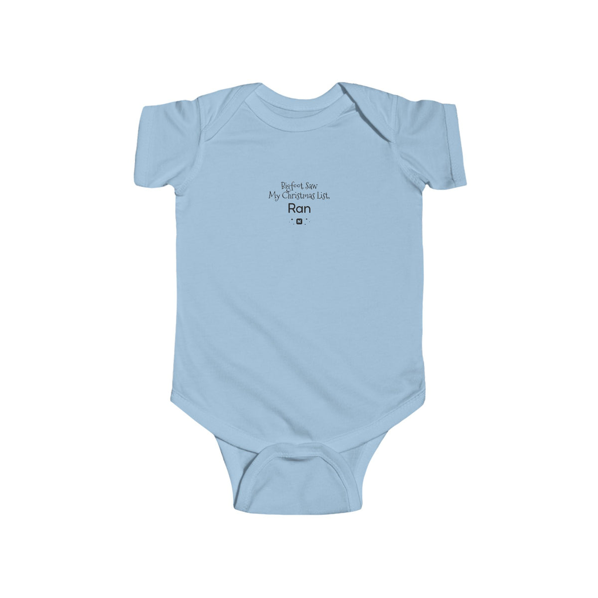 Bigfoot Christmas List baby bodysuit – original NewGiftDay design, view 5