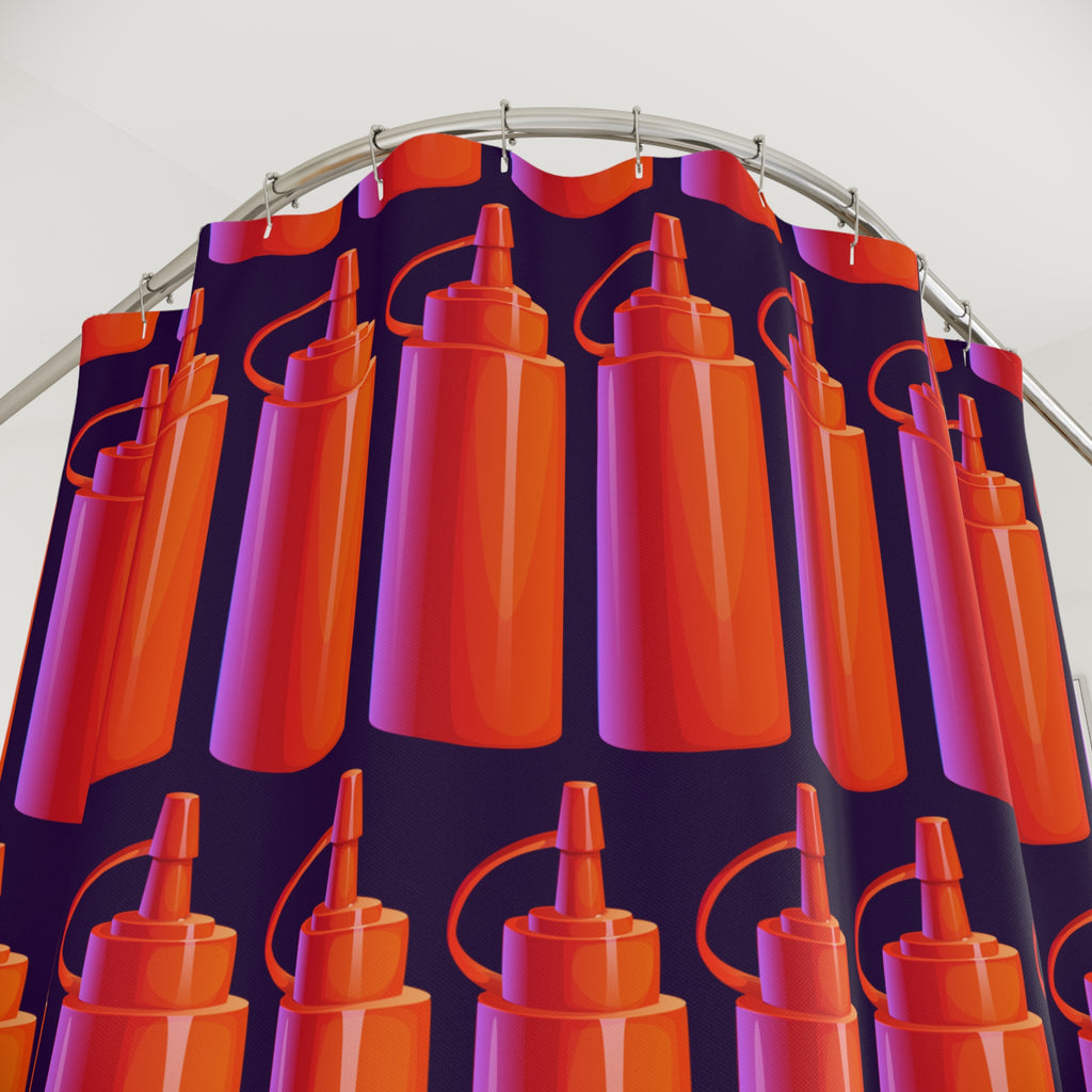 Ketchup Bottle Pop Art Shower Curtain Gift: Graphic Edge for Foodie Homes