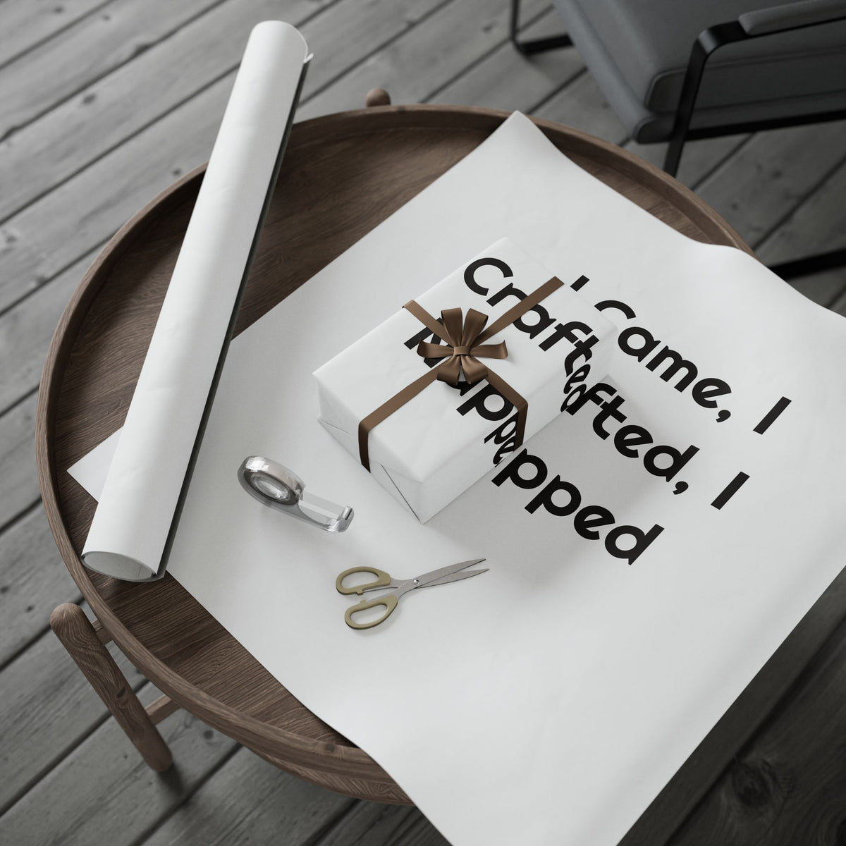 I Came, I Crafted I Napped Gift for Makers wrapping paper – original NewGiftDay design, view 2