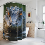 Amber-Eyed Alligator Portrait Shower Curtain Gift: Wild Presence for Bold Homes