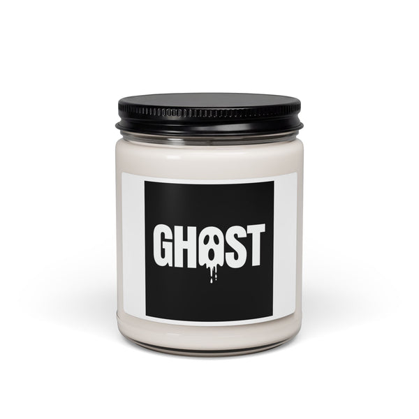 Dripping Ghost Lettering Halloween Candle with Spooky Charm design