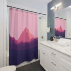 Gradient Mountain Forest Shower Curtain Gift: Ethereal Landscape for Calm Retreats