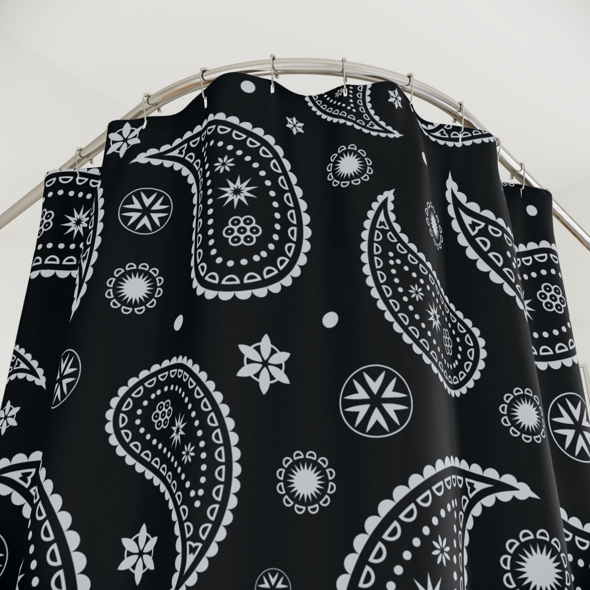 Classic Black & White Paisley Shower Curtain Gift: Timeless Boho Chic for Edgy Homes