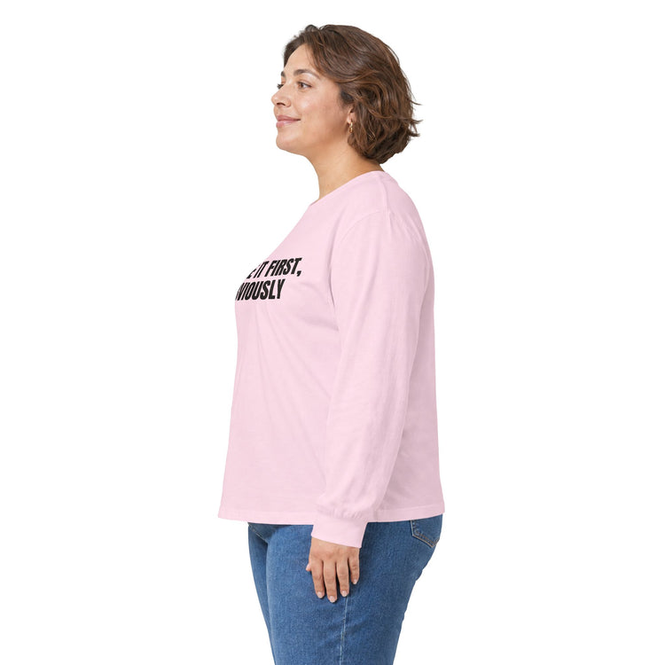 Wore It First Obviously DTG Printed for Layered Gift Style long sleeve tee in light-pink – original NewGiftDay design