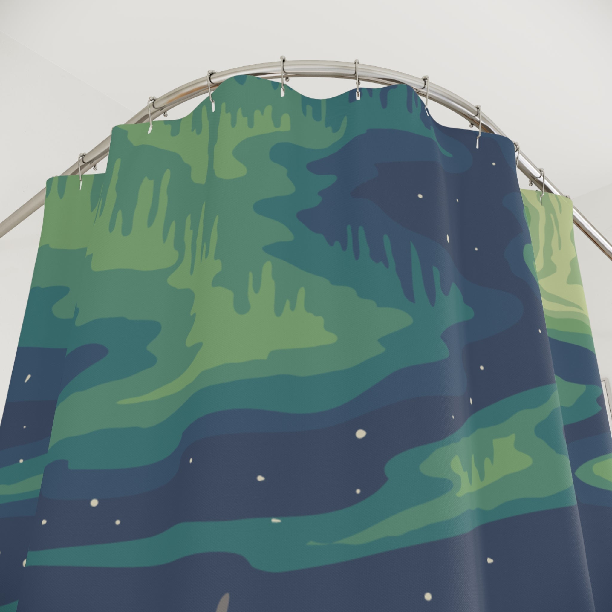 Enchanting Northern Lights Moose Shower Curtain