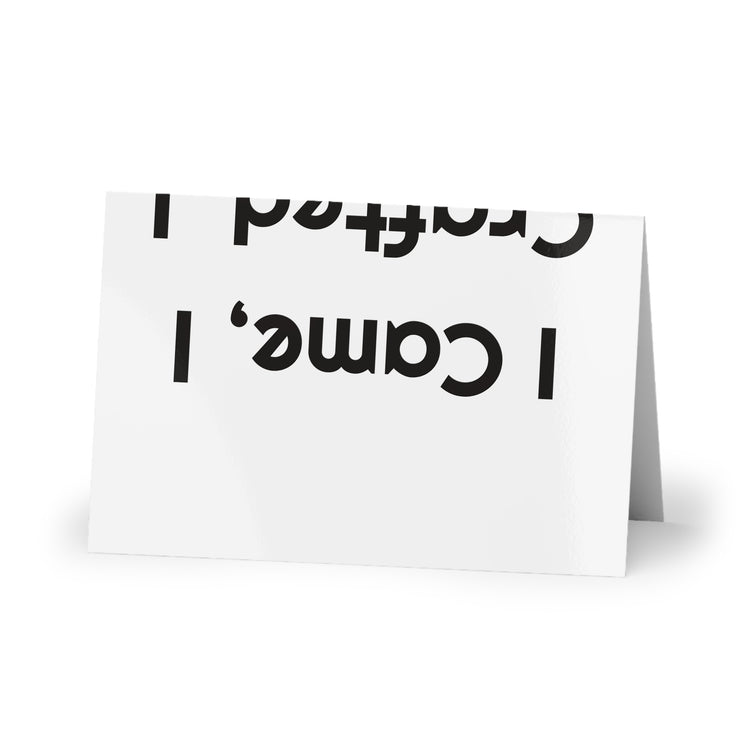 I Came, I Crafted I Napped for Makers greeting card in white – original NewGiftDay design