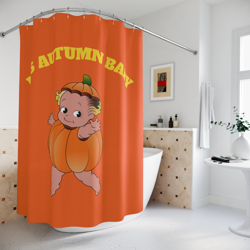 "It's Autumn Baby" Retro Pumpkin Costume Shower Curtain Gift: Charming Nostalgia for Fall Homes