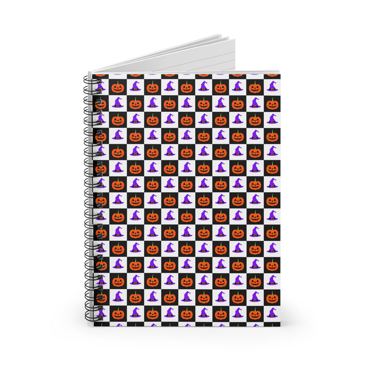 Jack-O'-Lantern Parade Spiral - Ruled Line notebook – original NewGiftDay design, view 2
