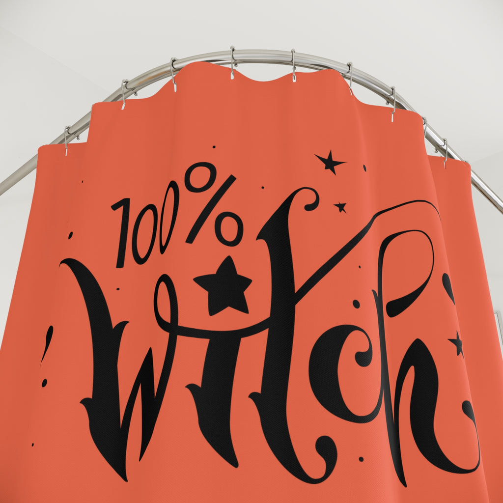 "100% Witch" Cauldron Shower Curtain Gift: Chic Enchantment for Mystical Homes