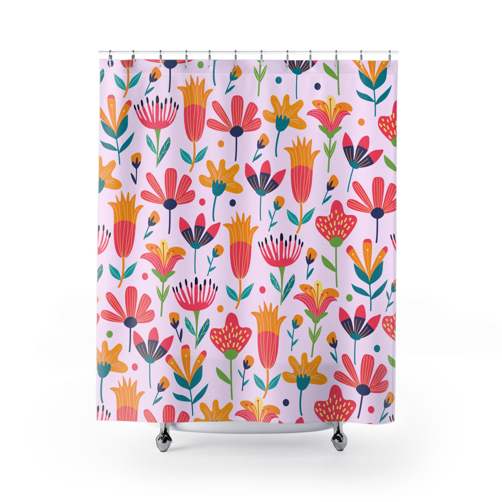 Folk Art Floral Shower Curtain Gift: Bohemian Whimsy for Cheerful Homes