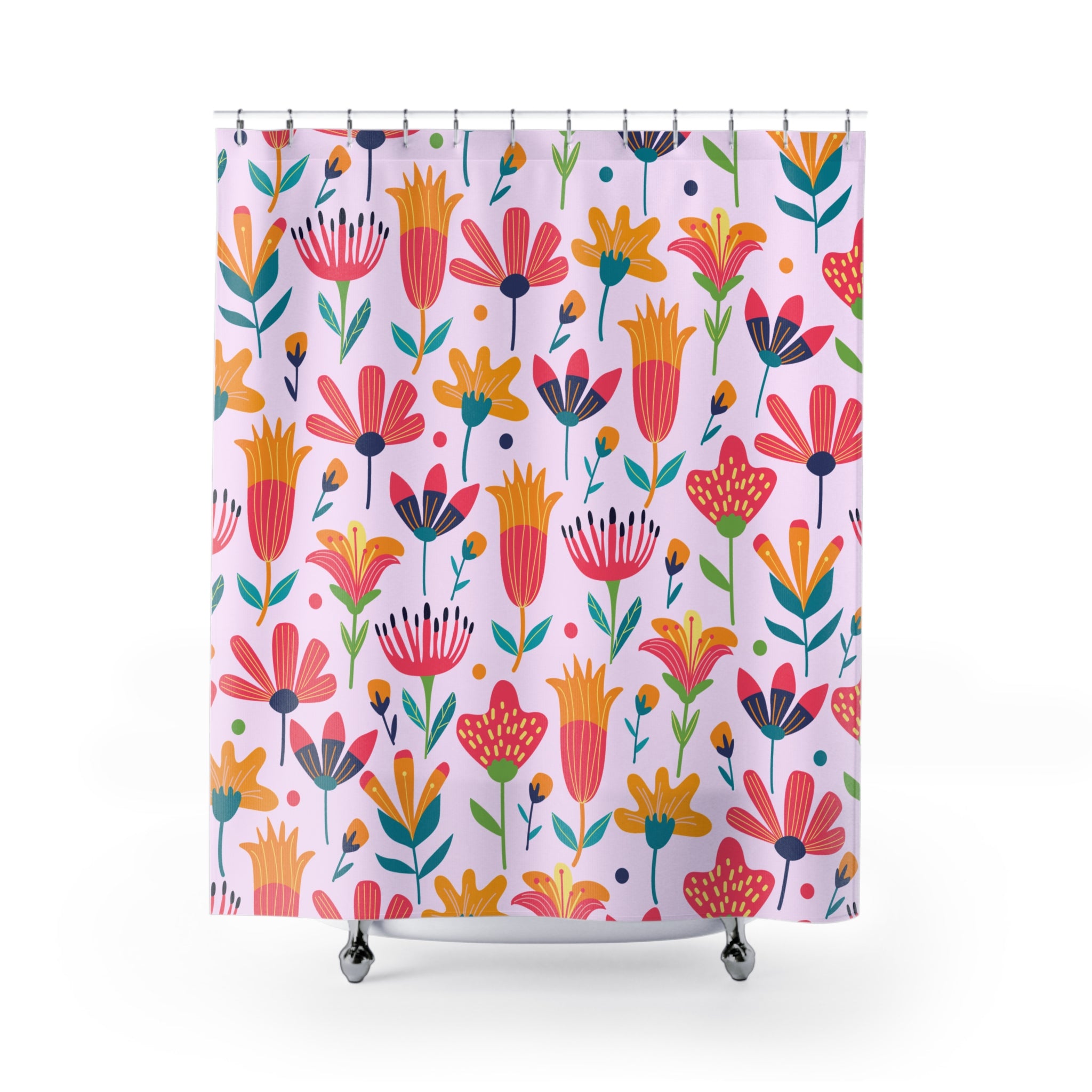 Folk Art Floral Shower Curtain Gift: Bohemian Whimsy for Cheerful Homes