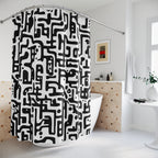 Abstract Circuit Maze Shower Curtain Gift: Modern Intrigue for Tech-Savvy Homes