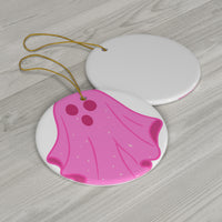 Pink Ghost Parade Ceramic 1-Pack ornament – original NewGiftDay design, view 3