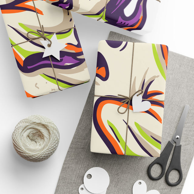 Wavy Ghost Halloween Wrapping Paper