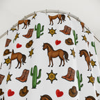 Whimsical Western Doodle Shower Curtain Gift: Sweet Frontier Fun for Playful Homes