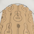 Acoustic Guitar Line Art Shower Curtain Gift: Rustic Harmony for Musician Homes