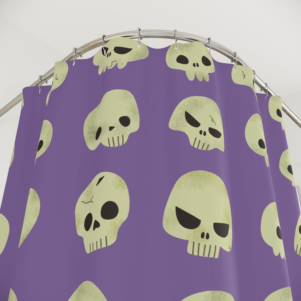 Quirky Cartoon Skull Pattern Shower Curtain Gift: Playful Spooky for Unique Homes