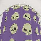 Quirky Cartoon Skull Pattern Shower Curtain Gift: Playful Spooky for Unique Homes