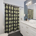 Quirky Cartoon Skull Pattern Shower Curtain Gift: Playful Spooky for Unique Homes