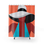 Abstract Sun Hat & Swimsuit Shower Curtain Gift: Minimalist Summer for Modern Homes