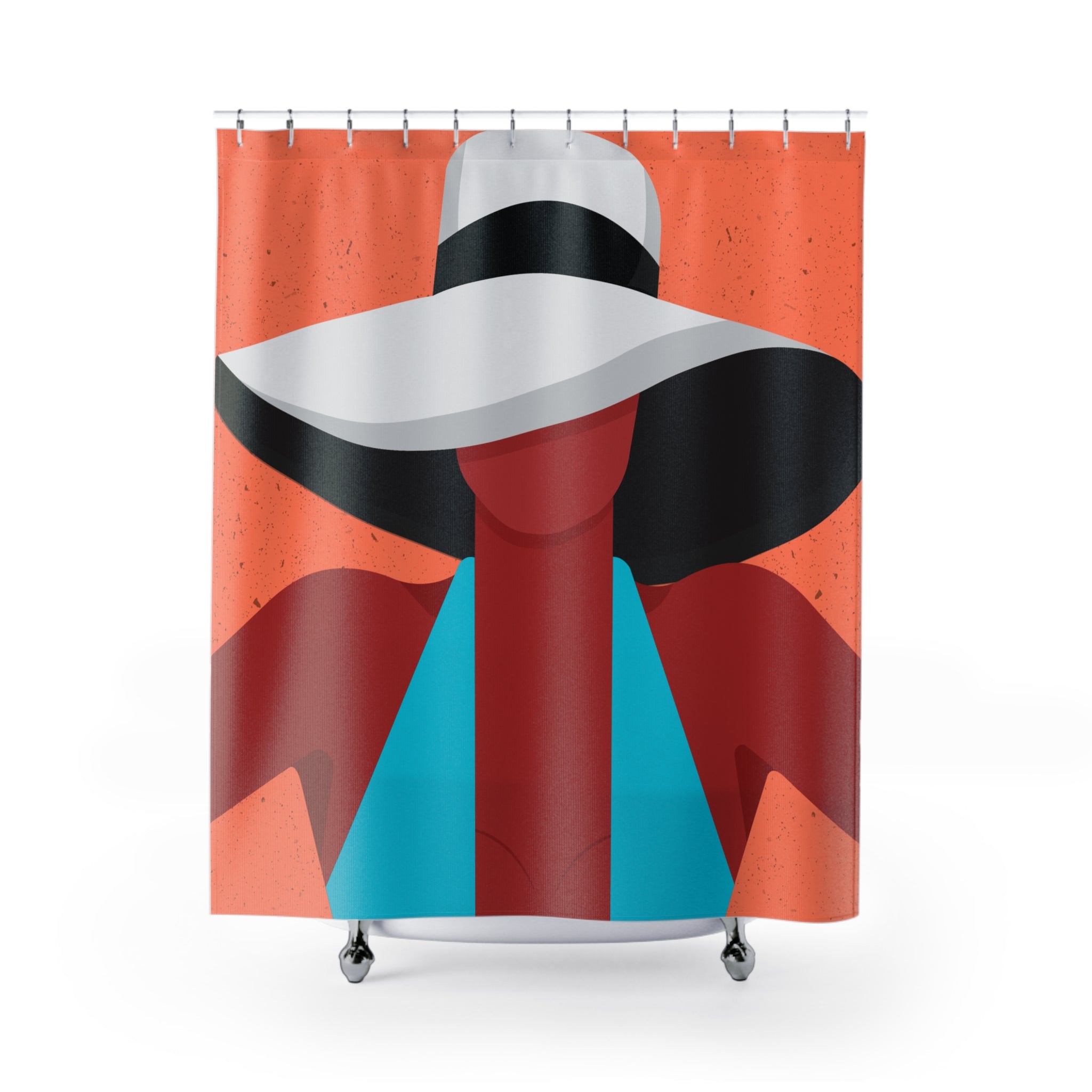 Abstract Sun Hat & Swimsuit Shower Curtain Gift: Minimalist Summer for Modern Homes