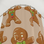 Dabbing Gingerbread Man Shower Curtain Gift: Holiday Humor for Festive Homes