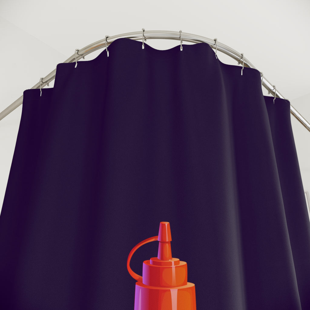 Minimalist Squeeze Bottle Shower Curtain Gift: Pop Art Humor for Foodie Homes