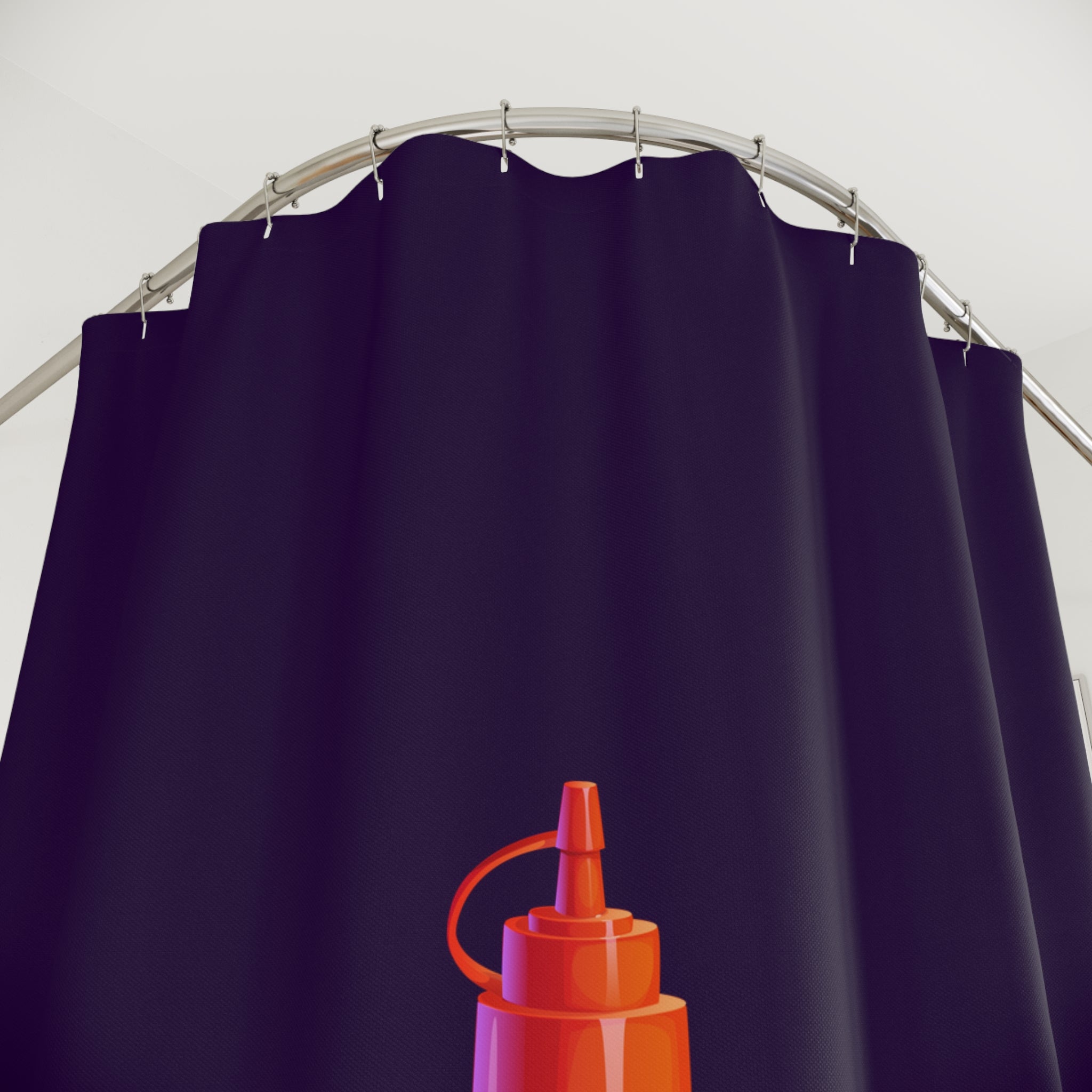 Minimalist Squeeze Bottle Shower Curtain Gift: Pop Art Humor for Foodie Homes