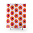 Lilac Layered Floral Shower Curtain Gift: Bright 60s Bloom for Happy Homes
