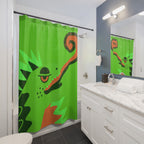 Quirky Green Dragon Shower Curtain Gift: Playful Fantasy for Adventurous Homes