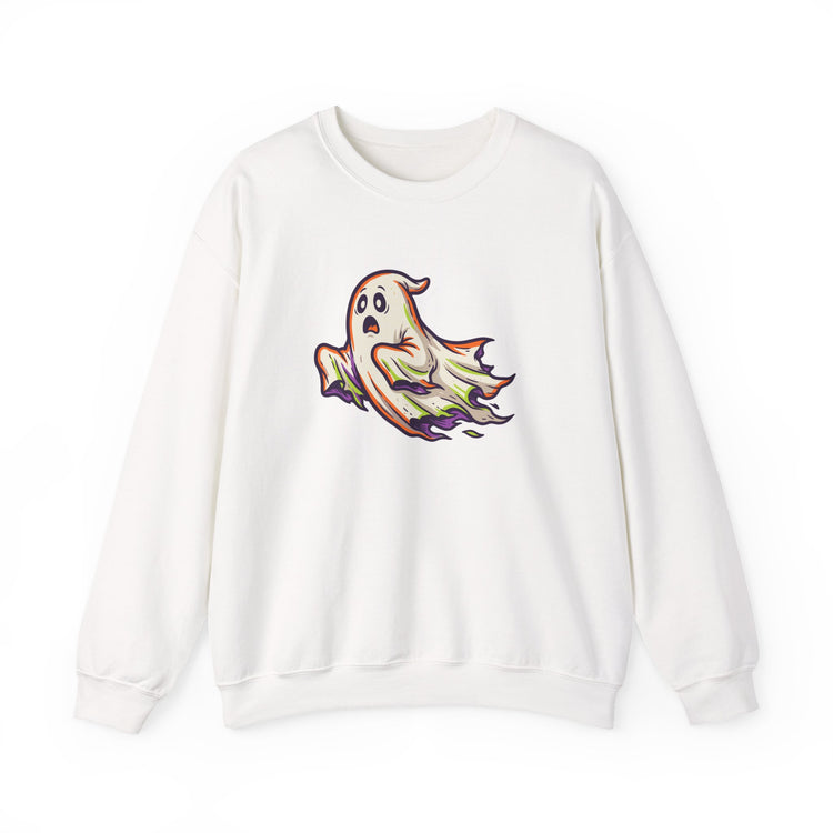 Surprised Ghost Glow Halloween Crewneck Sweatshirt design