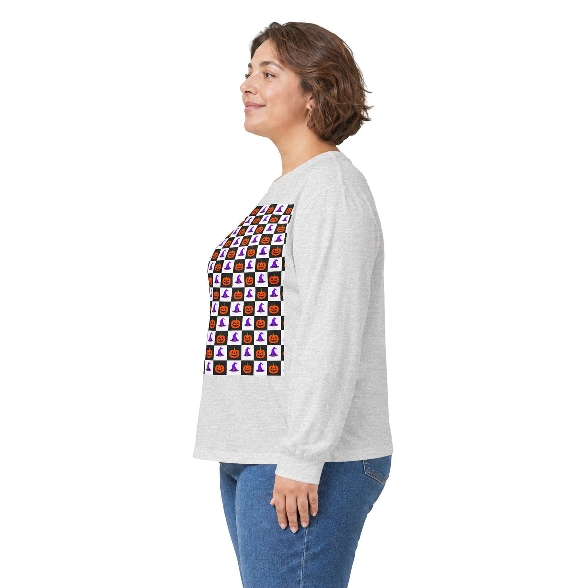 Jack-O'-Lantern Parade long sleeve tee – original NewGiftDay design, view 11