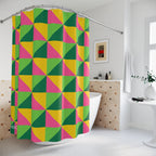 Vibrant Geometric Triangle Shower Curtain Gift: Modern Chic for Bold Homes