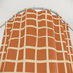 Wavy Grid Terracotta Shower Curtain Gift: Organic Modernism for Calm Spaces