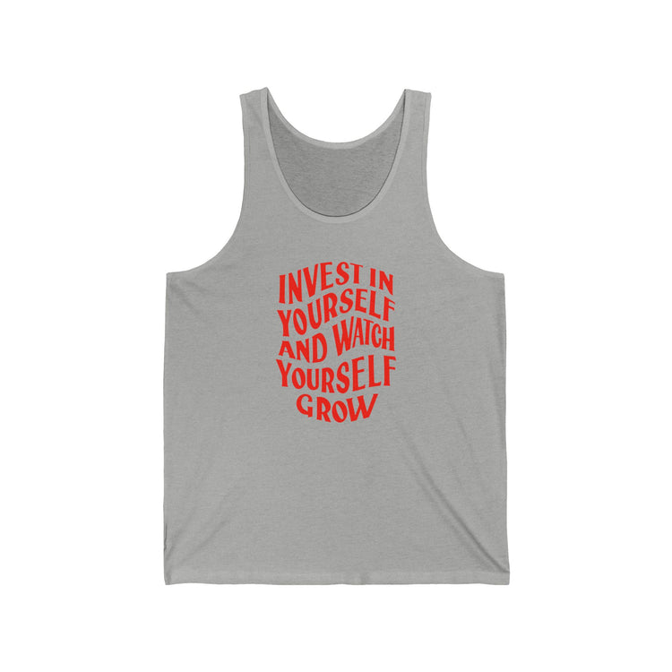 Grow Yourself Unisex Jersey Tank tank top in athletic-heather – original NewGiftDay design