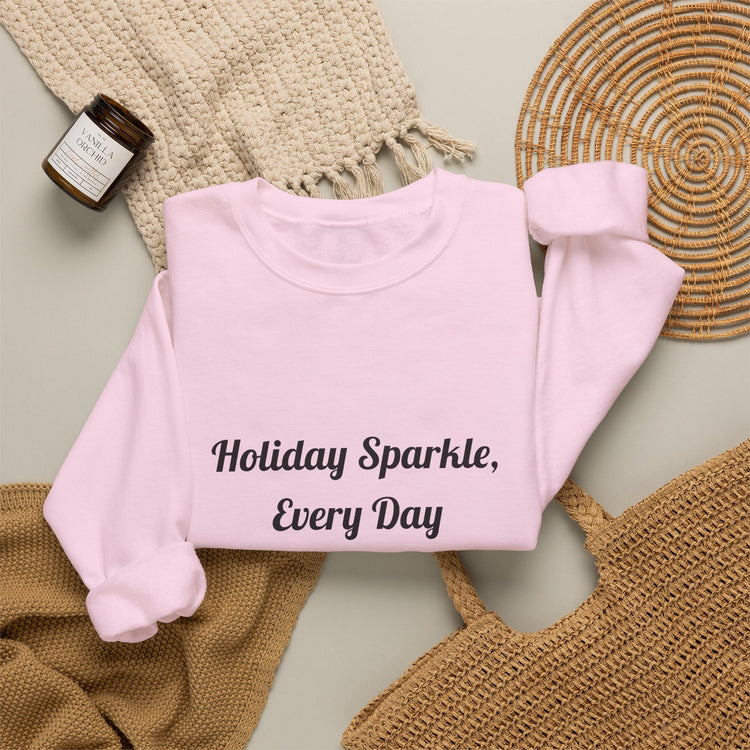 Holiday Sparkle Every Day sweatshirt in light-pink – original NewGiftDay design