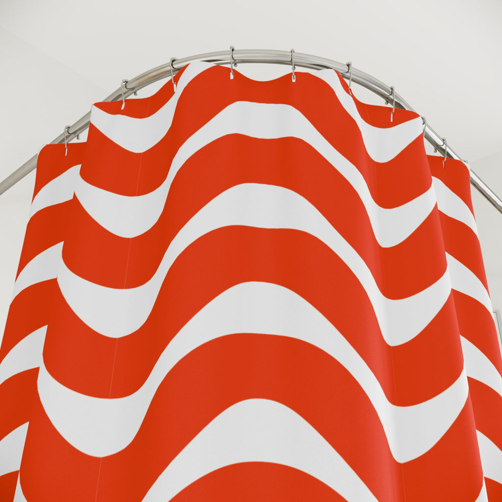 Classic Wavy Stripe Shower Curtain Gift: Retro Rhythm for Dynamic Homes
