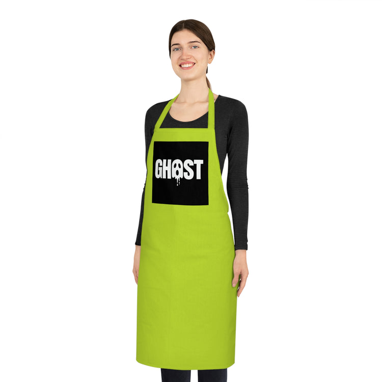 Dripping Ghost Face apron in lime-green – original NewGiftDay design