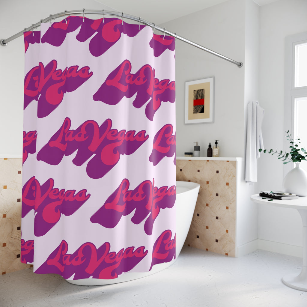 Las Vegas Neon Slogan Shower Curtain Gift: Retro Glamour for Nightlife Lovers