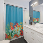 Vibrant Coral Reef Shower Curtain Gift: Underwater Escape for Coastal Homes