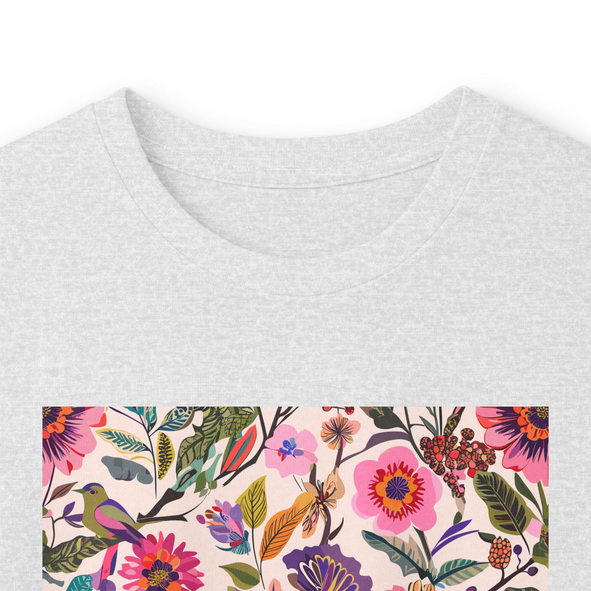 Blush Bird Garden DTG Printed for Layered Days long sleeve tee – original NewGiftDay design, view 10