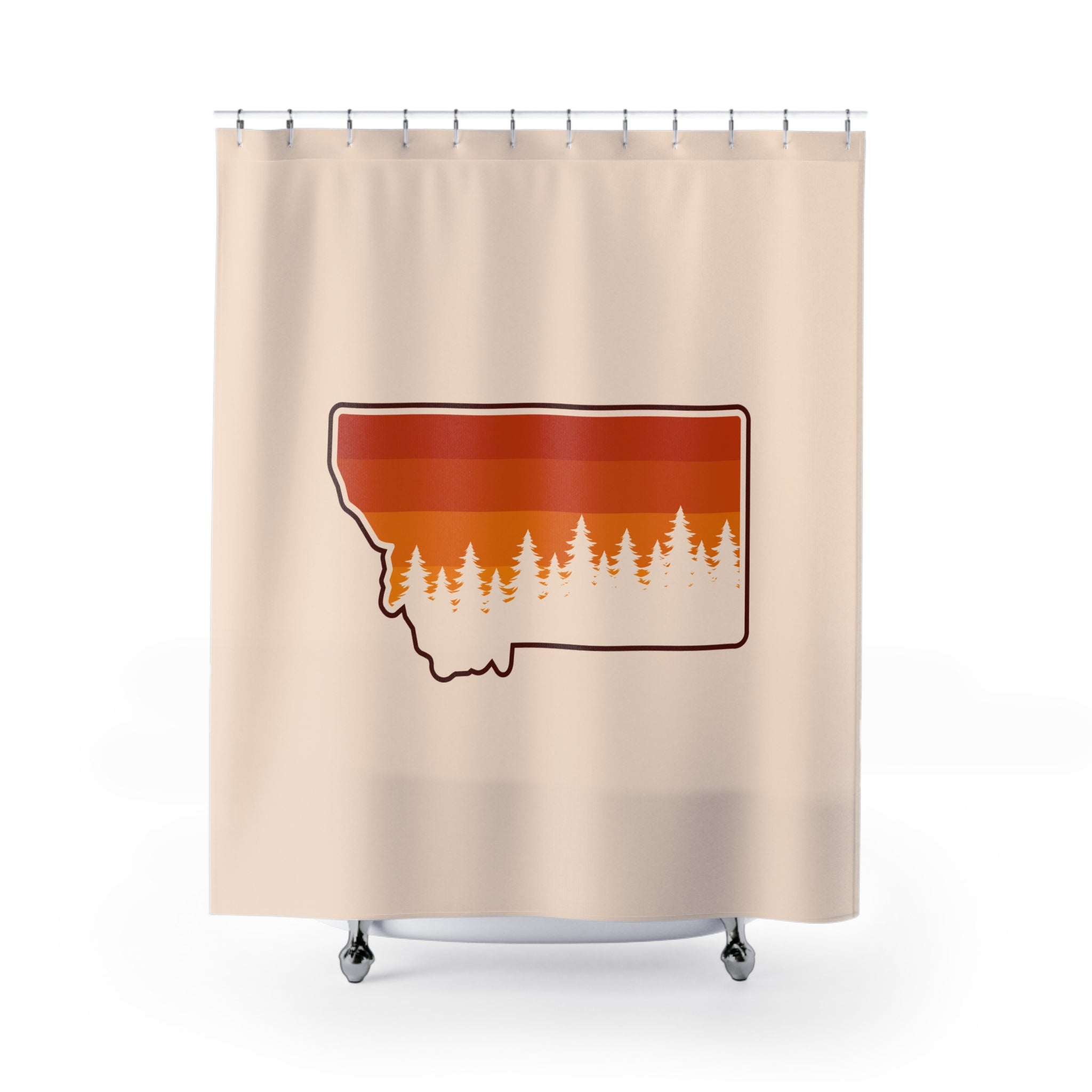 Montana Sunset Forest Shower Curtain Gift: Rustic Pride for Mountain Homes